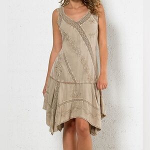 Coline Rayon Minidress in Sand color